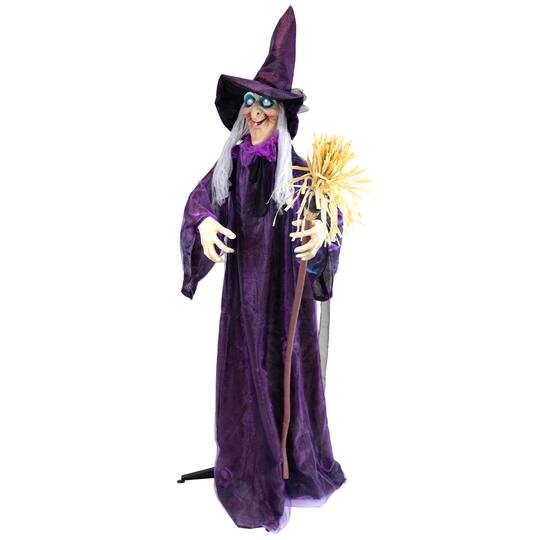 5.5ft. Lighted & Animated Witch Halloween Figure Decoration